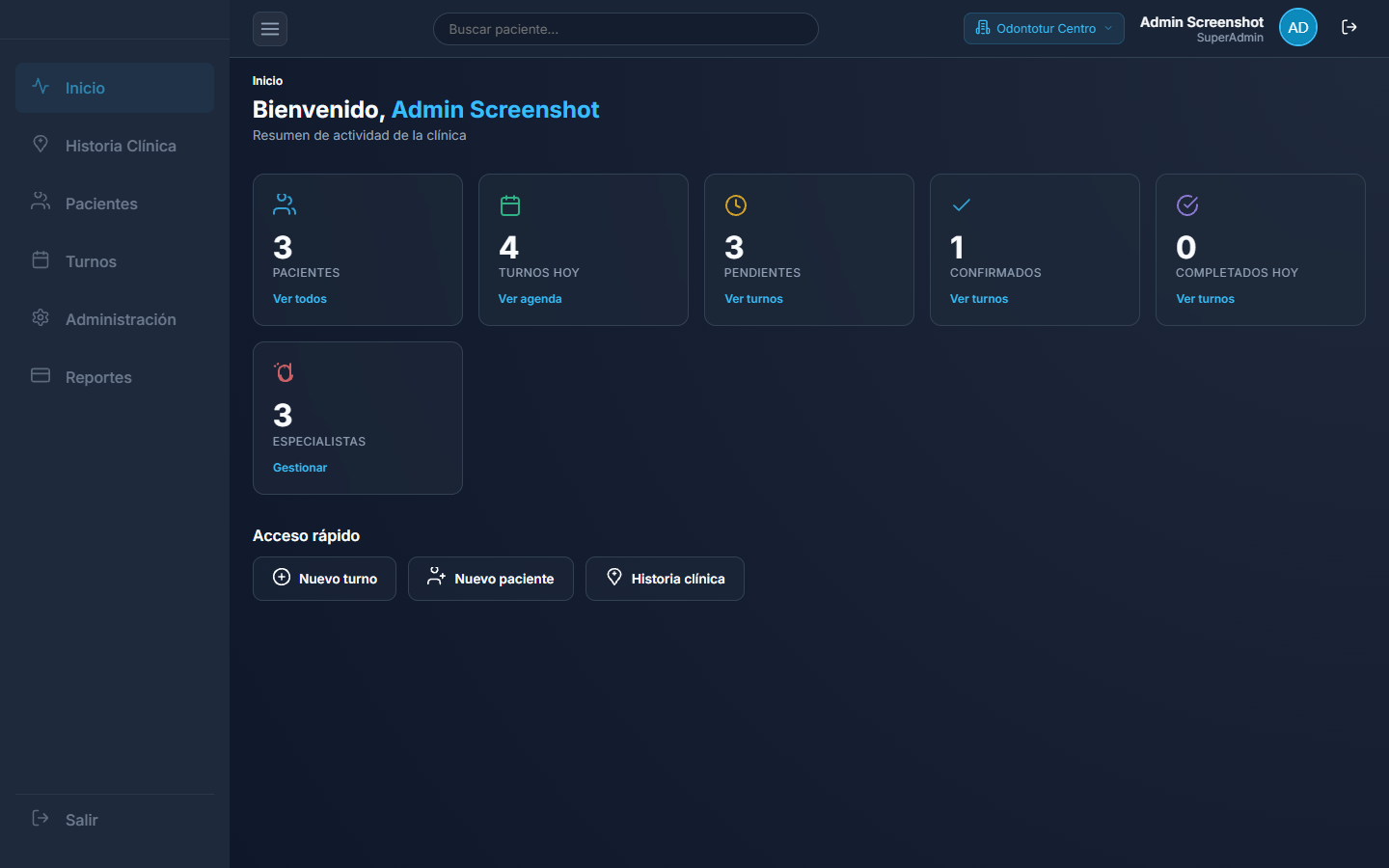 Dashboard OdontoTur